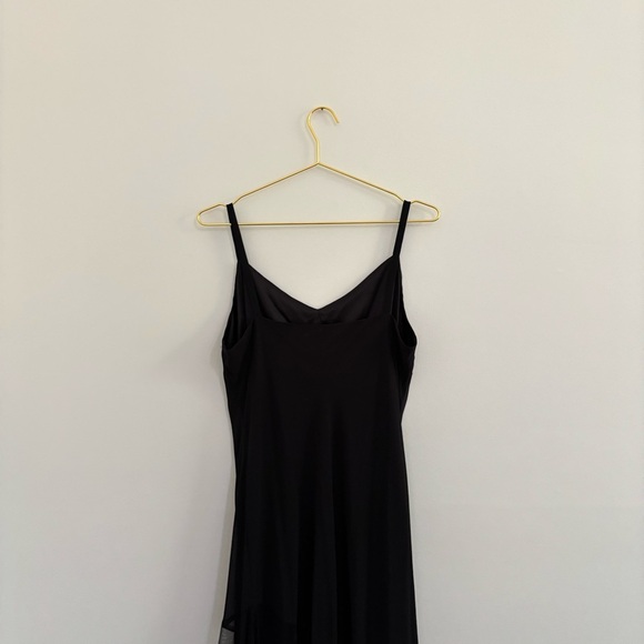 Vintage Black Beaded Asymmetric Sheath Dress Sz 16 Slip Fairy Whimsygoth Y2K - Picture 5 of 5